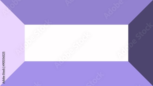 Lilac and lavender beveled picture frame light concept in motion with central white copy or title space. Frame is animated and settles for a few seconds in two different sizes. photo