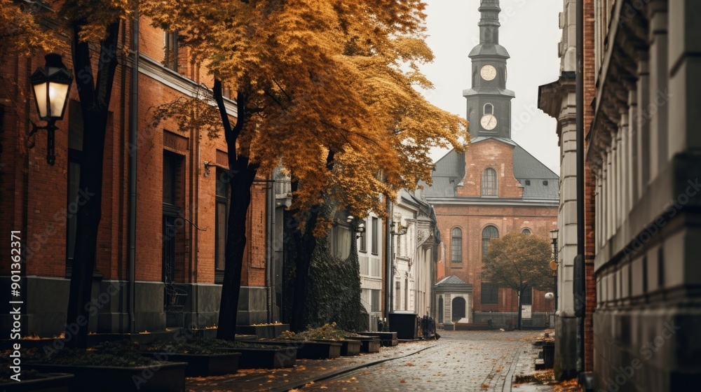 Fototapeta premium an old town in the city