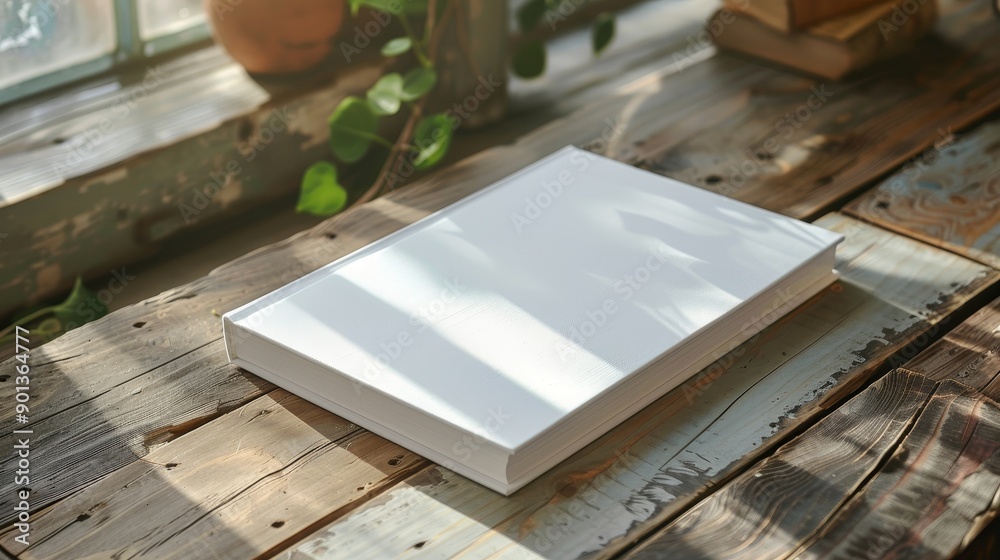 White Soft Cover Book Lying on a Table, Captured from a Bird's Eye View. Minimalistic Design, Clean Surface, and Top-Down Perspective, Highlighting the Book's Simple and Elegant Appearance. White Soft Cover Book Lying on a Table, Captured from a Bird's Eye View. Minimalistic Design, Clean Surface, and Top-Down Perspective, Highlighting the Book's Simple and Elegant Appearance.