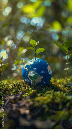 Green Earth, symbolizing environmental protection and sustainable development