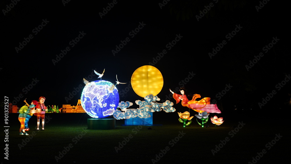 Naklejka premium Lanterns have been used for centuries across various cultures and serve both functional and decorative purposes.