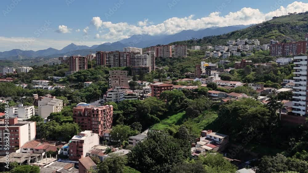 Aerial view of West Cali, San Fernando neighborhood in Colombia Aerial view of West Cali, San Fernando neighborhood in Colombia