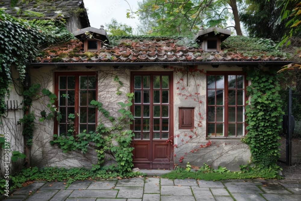 Garden Office. Extra Space with Old Architecture and Wooden Walls Garden Office. Extra Space with Old Architecture and Wooden Walls