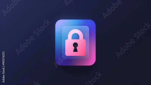 privacy simple icon, skeomorphism ios 
