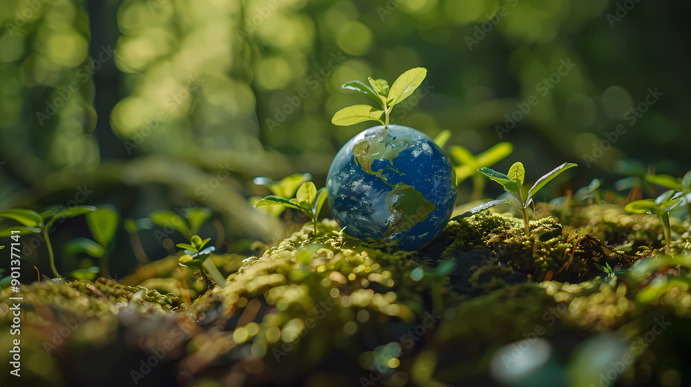 Green Earth, symbolizing environmental protection and sustainable development