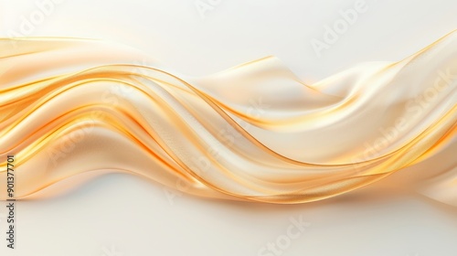 Elegant flowing fabric in soft shades of orange and cream, perfect for backgrounds or artistic designs.