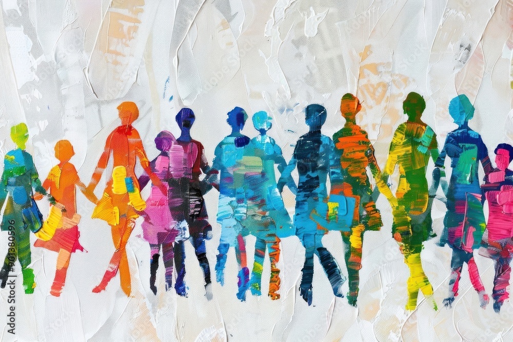 Obraz premium People art abstract painting.