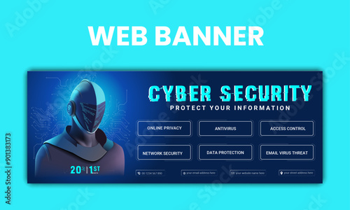 cyber security web slider design template,web banner