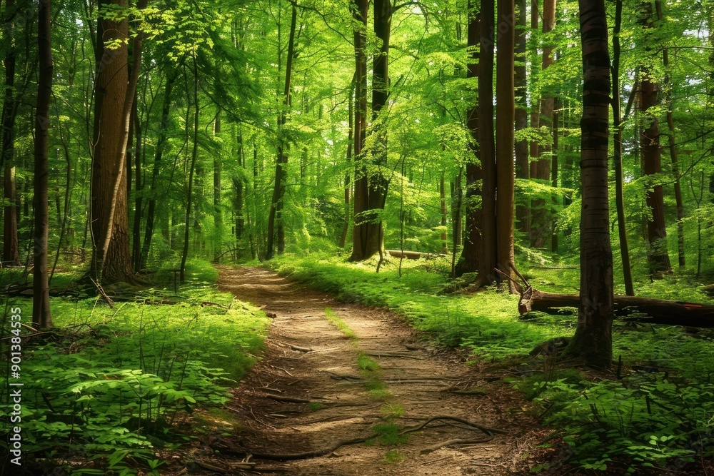 Spring forest vegetation landscape woodland. Spring forest vegetation landscape woodland.