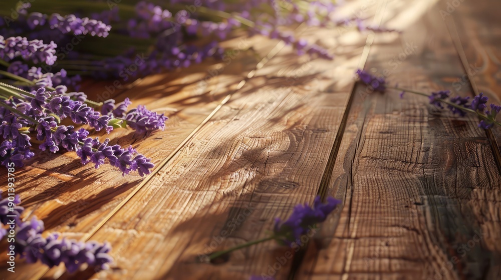 Freshly picked lavender stems laid out on a warm-toned wooden floor, offering a soothing and fragrant scene. Freshly picked lavender stems laid out on a warm-toned wooden floor, offering a soothing and fragrant scene.