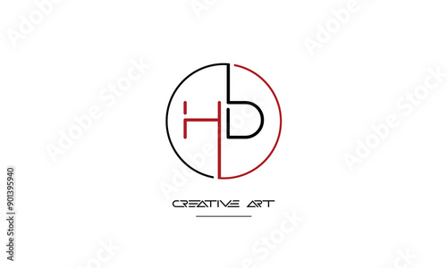 HD, DH, H, D abstract letters logo monogram