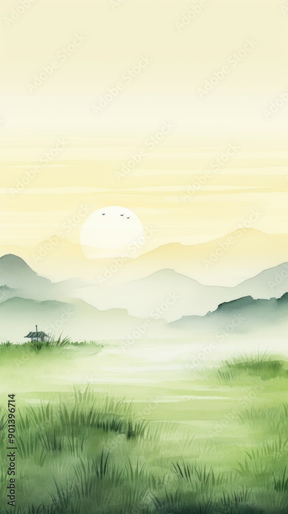 Fototapeta premium Green backgrounds landscape grassland.