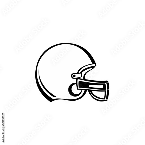 Vector illustration of a soccer helmet 