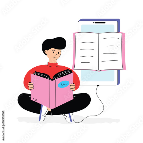 Give a try to this flat illustration of favorite book