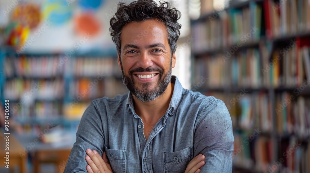 Proud smiling teacher on white background World Teachers Day Proud smiling teacher on white background World Teachers Day