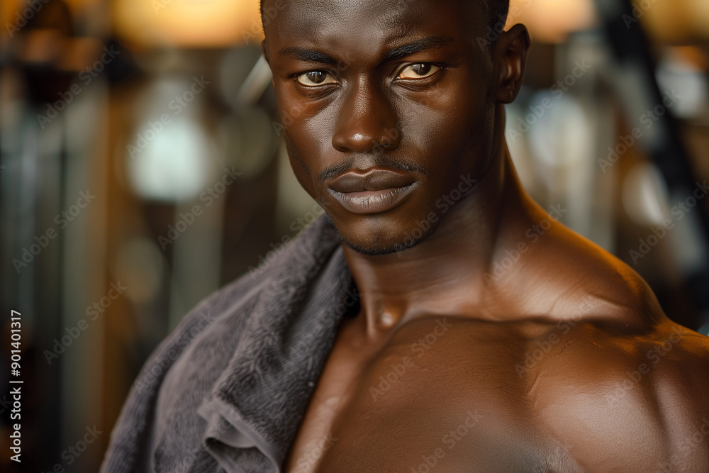 Sexy shirtless African man portrait Sexy shirtless African man portrait