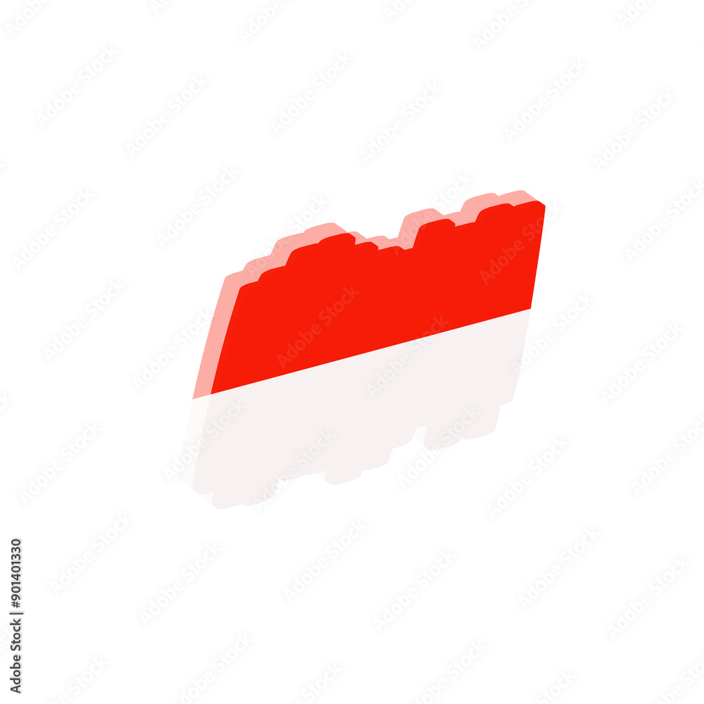 Fototapeta premium Abstract 3D Indonesian Flag
