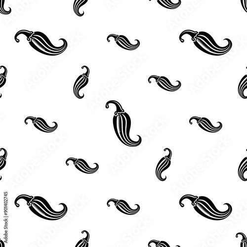 Chili Pepper Icon Seamless Pattern M_2407001