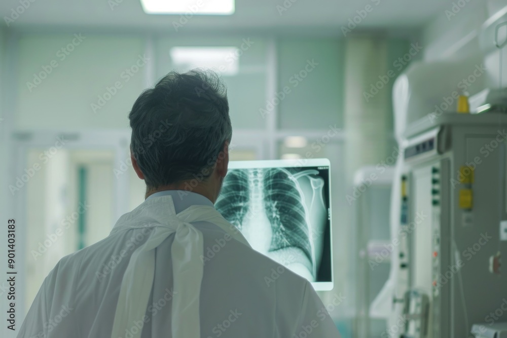 Doctor see lung x-rays result in hospital Doctor see lung x-rays result in hospital