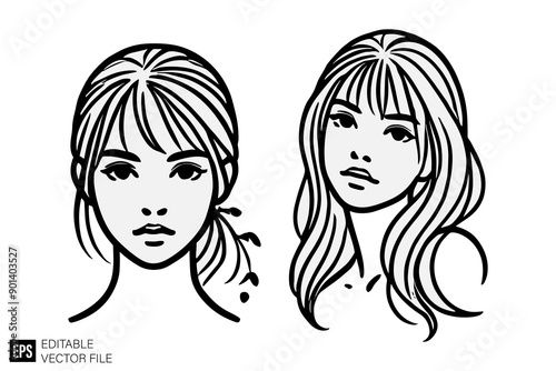 woman line art vector design