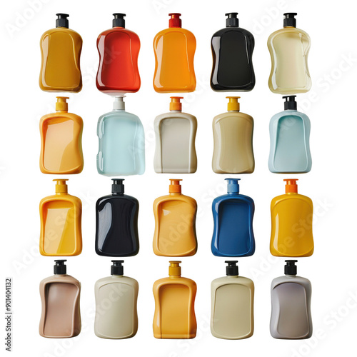 Colorful retro-styled hot water bottles arranged in a grid pattern, showcasing a variety of bright and vibrant colors.