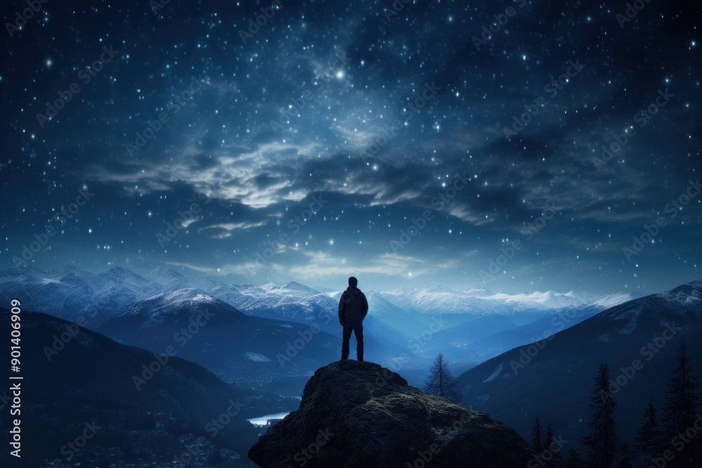 © Rawpixel.com - Lonely person mountain sky silhouette. © Rawpixel.com - Lonely person mountain sky silhouette.