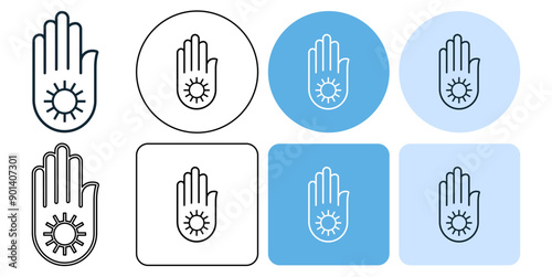 Janaism Jainism Religion Hand palm Ahimsa hand or Jain Dharma icon symbol ui and ux design, glyphs and stroke line icon