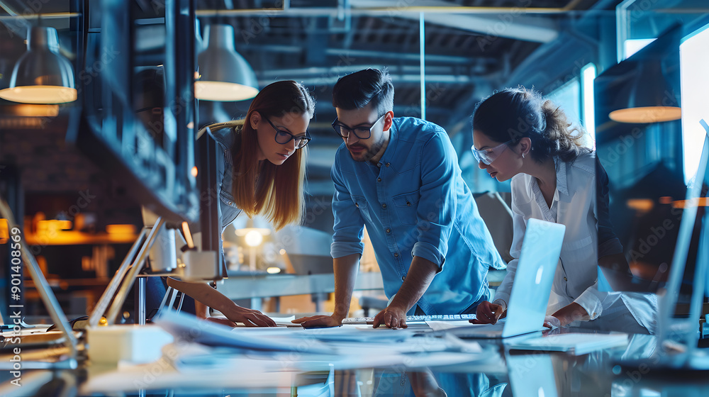 © yakub - engineers meeting technology research in laoratory. Generative Ai.