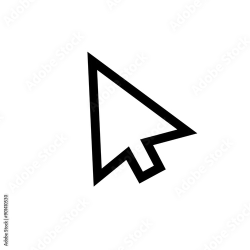 black outlined cursor pointer icon vector