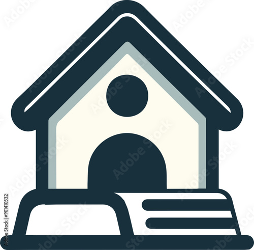 A cozy, simplistic house illustration perfect for real estate, home improvement, or family-themed projects.