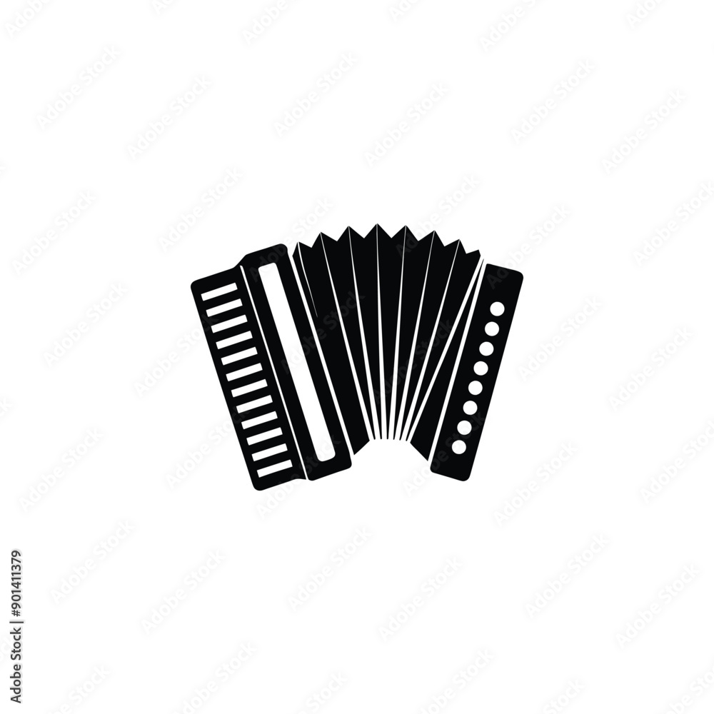 Accordion icon on white background. Chromatic accordion symbol. Old Accordion sign. Musical instrument. Accordion icon on white background. Chromatic accordion symbol. Old Accordion sign. Musical instrument.