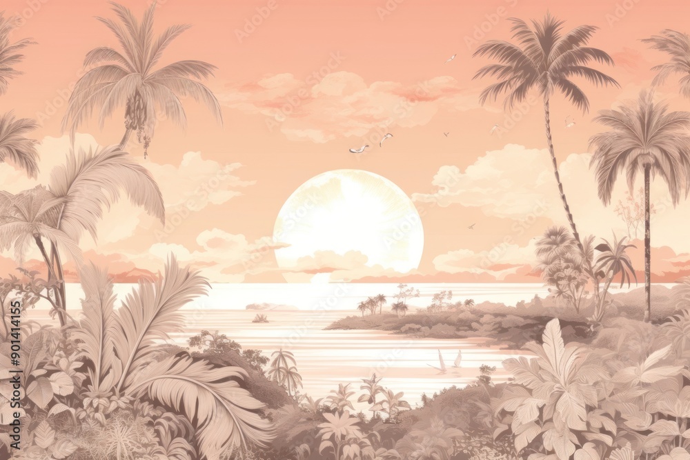 Obraz premium Sunset landscape outdoors nature.