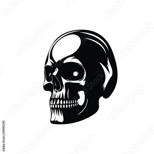 human skull side view vector