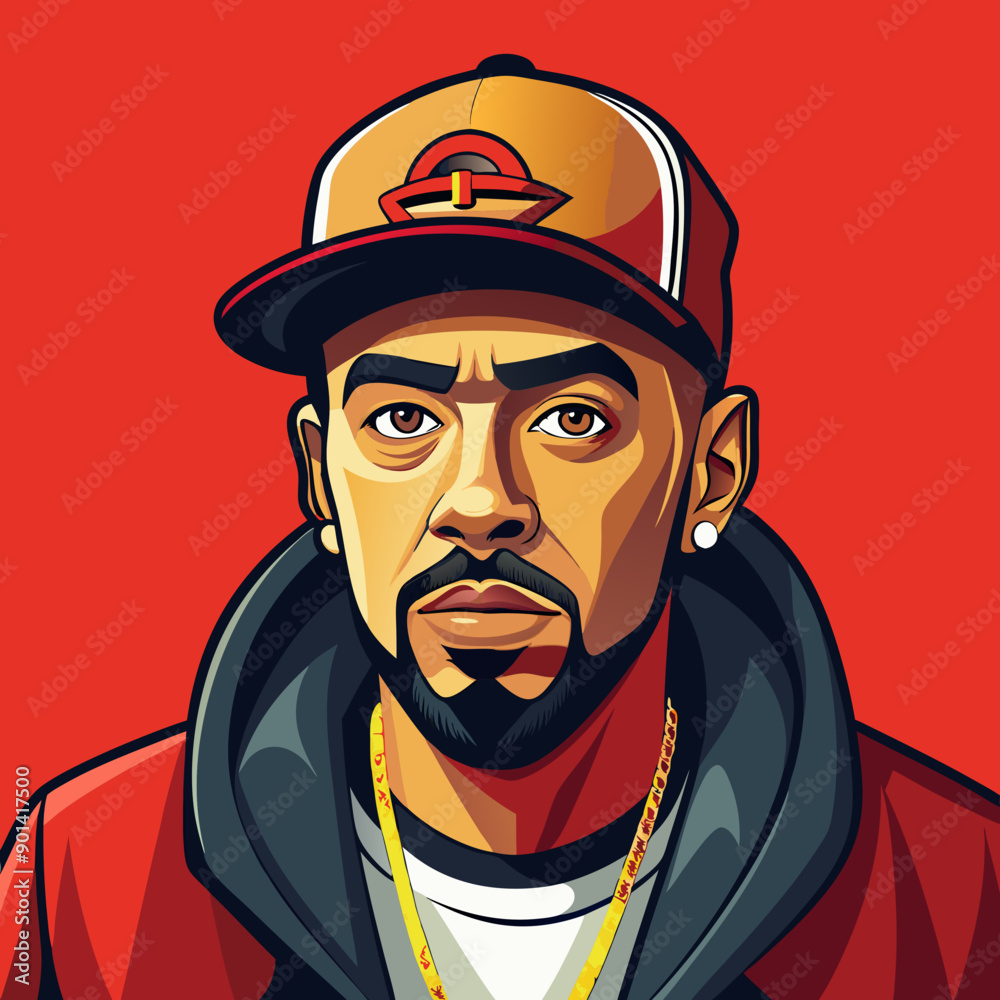 balck man rap hip-hop gangsta style vector illustration balck man rap hip-hop gangsta style vector illustration