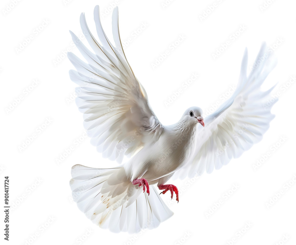 Fototapeta premium dove bird or white pigeon in white background