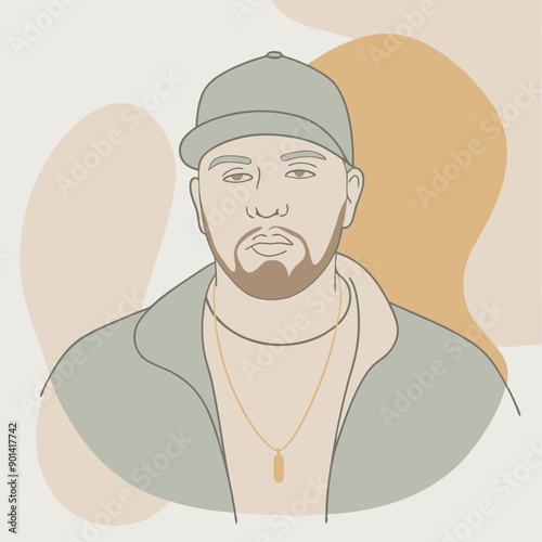 balck man rap hip-hop gangsta style vector illustration