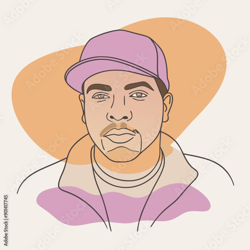 balck man rap hip-hop gangsta style vector illustration