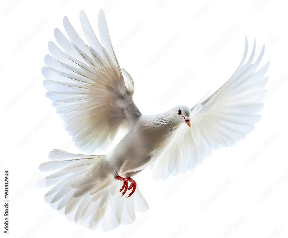 Naklejka premium dove bird or white pigeon in white background
