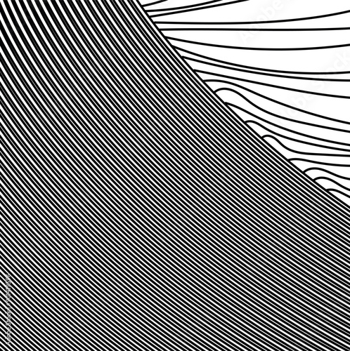 Most of the art is filled with diagonal stripes, with individual lines emanating from the overall mass.