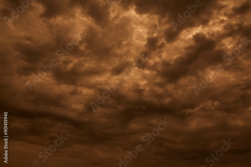 Fototapeta Naklejka Na Ścianę i Meble -  apocalypse sky, dark mystical sky, sky before the storm, gloomy sky with dark clouds