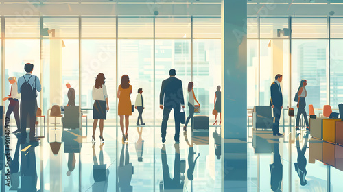  Human resources. Wide angle visual for banners or advertisements. Generative Ai.