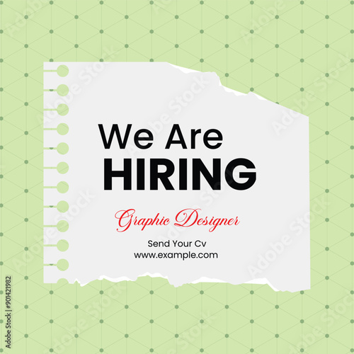 Job vacancy advertisement template. We are hiring announcement, poster, banner, social media, flyer