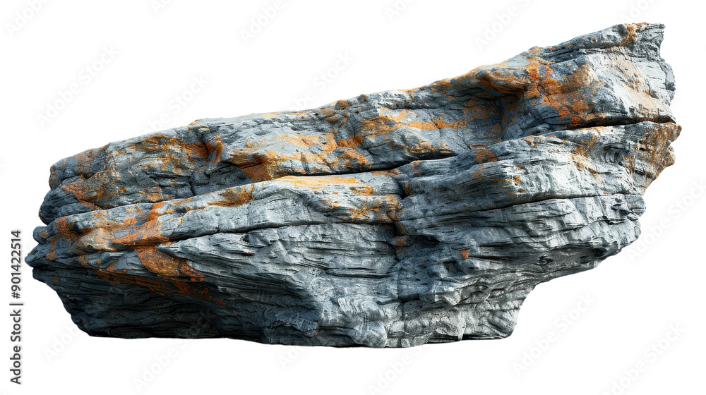 Isolated Rock Formation with Orange Accents. Isolated Rock Formation with Orange Accents.
