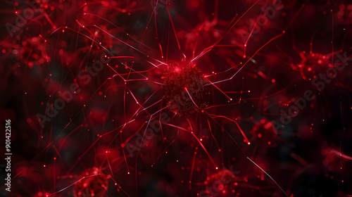 Mess network.Futuristic plexus array big data,3d rendering background. Generative Ai.