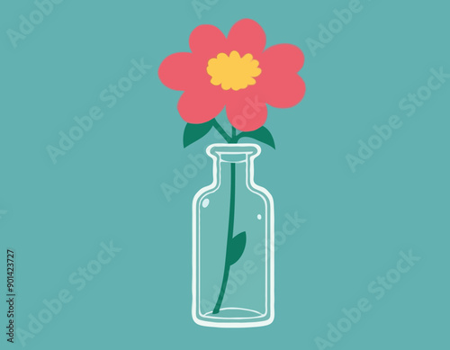 Essence bottle with a flower