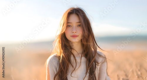 ブログやホームページに使える清楚で美しい女性と背景