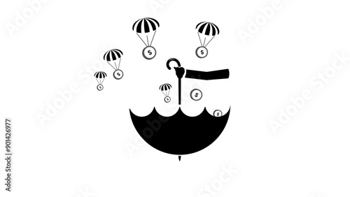 accounts receivable,delayed payments,  black isolated silhouette 