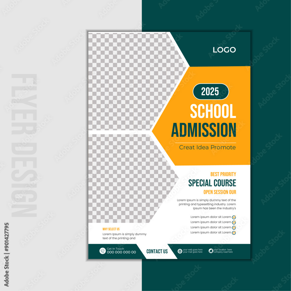Obraz premium Education Flyer Design, back to school flyer template
