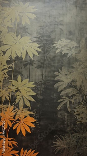 Wallpaper Mural Romantic rice plants wallpaper painting pattern. Torontodigital.ca