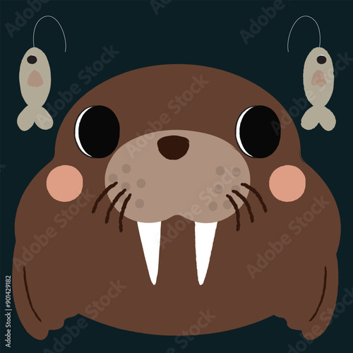walrus cute cartoon